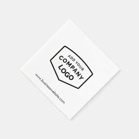 Hinzufügen von Firmenlogos und Websites Modernes P Serviette (Ecke)