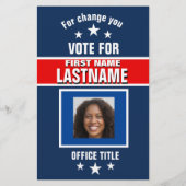 Hinzufügen von Foto-benutzerdefinierten Wahlkampfv Flyer (Hinten)