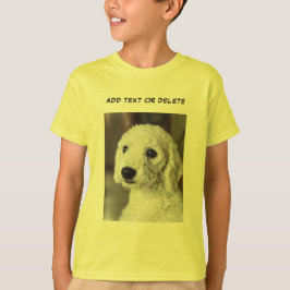 Hinzufügen von Foto-Bildern und Text-Kids gelb T-Shirt