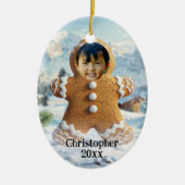 Hinzufügen von Foto Gingerbread Man Cookie Foto Ra Keramik Ornament (Vorne)