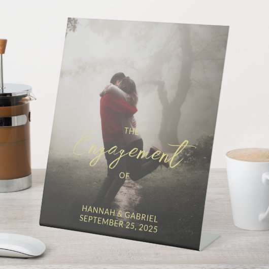 Hinzufügen von Foto-Hochzeitbindungs-Party-Zeichen Sockelschild (In Situ)