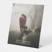 Hinzufügen von Foto-Hochzeitbindungs-Party-Zeichen Sockelschild (Vorderseite)