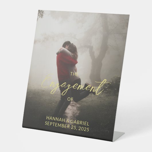 Hinzufügen von Foto-Hochzeitbindungs-Party-Zeichen Sockelschild (Vorderseite)