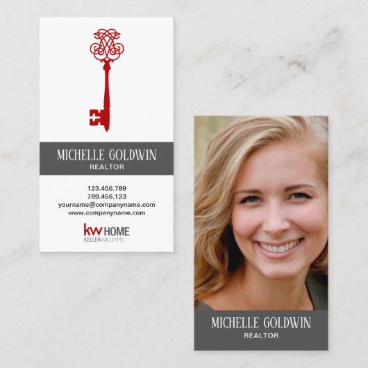 Hinzufügen von Foto Modern Real Anwesen Realtor Ke Visitenkarte (Vorne/Hinten)