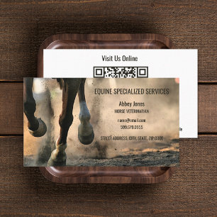 Hinzufügen von Foto Pferde Equine QR Code Business Visitenkarte