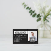 Hinzufügen von Foto-Qr-Code-Logo-Real-Anwesen Visitenkarte (Stehend Vorderseite)