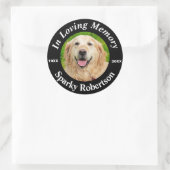 Hinzufügen von Foto- und Name-Pet-Memorial Runder Aufkleber (Tasche)
