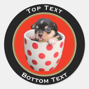 Hinzufügen von Foto und Text benutzerdefiniert Runder Aufkleber