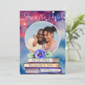 Hinzufügen von Fotobüchern und Rose Pastel Wasserf Save The Date (Stehend Vorderseite)