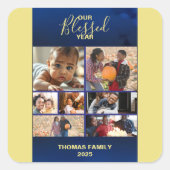 Hinzufügen von Fotos gesegnet Jahr Foto Quadratischer Aufkleber (Vorderseite)