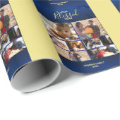 Hinzufügen von Fotos gesegnet Jahr Urlaub Foto Geschenkpapier (Rolleneckpunkt)