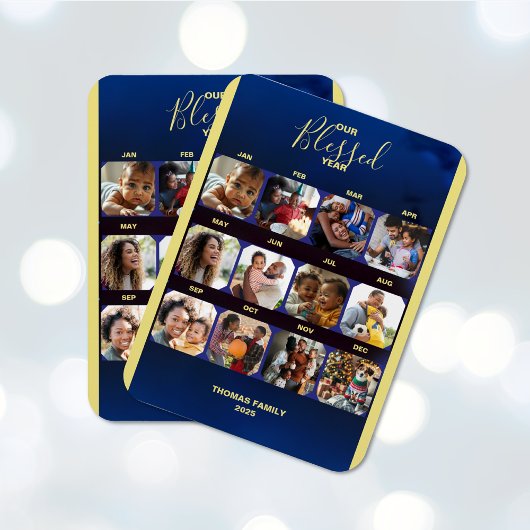 Hinzufügen von Fotos Seleged Year Blue Flexible Ma Magnet