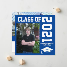 Hinzufügen von Fotos zu Blauen Absolventen-Einladu Ankündigung