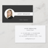 Hinzufügen von Fotovorlagen-Fachkräften in Schwarz Visitenkarte (Vorne/Hinten)
