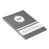 Hinzufügen von Initialen und Name weiß und grau Notizblock (Rechte Seite)