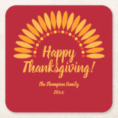 Hinzufügen von Jahr für glückliche Ernte Thanksgiv Rechteckiger Pappuntersetzer (Vorderseite)