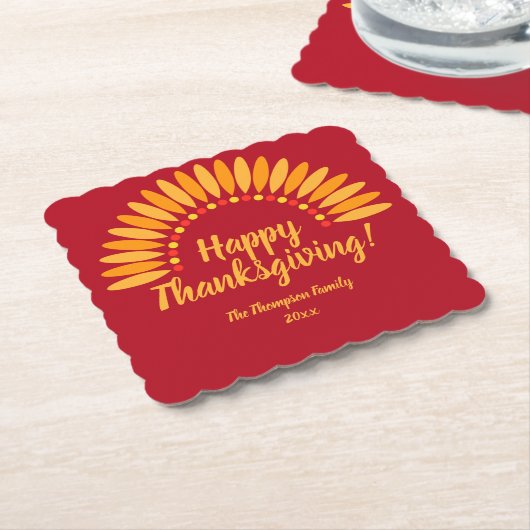 Hinzufügen von Jahr für glückliche Ernte Thanksgiv Untersetzer (angewinkelt)