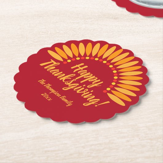 Hinzufügen von Jahr für glückliche Ernte Thanksgiv Untersetzer (angewinkelt)