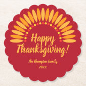 Hinzufügen von Jahr für glückliche Ernte Thanksgiv Untersetzer (Vorderseite)