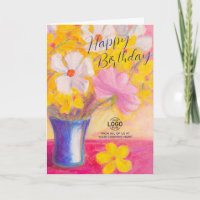 Hinzufügen von Logo Art Pink Yellow Flowers Untern