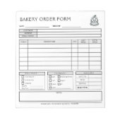 Hinzufügen von Logo Bakery Business Order Form Not Notizblock (Vorderseite)