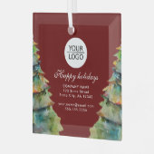 Hinzufügen von Logo-benutzerdefinierten Text Red C Ornament Aus Glas (Vorderseite links)