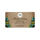 Hinzufügen von Logo-benutzerdefinierten Text Weihn Adressaufkleber (Vorne)