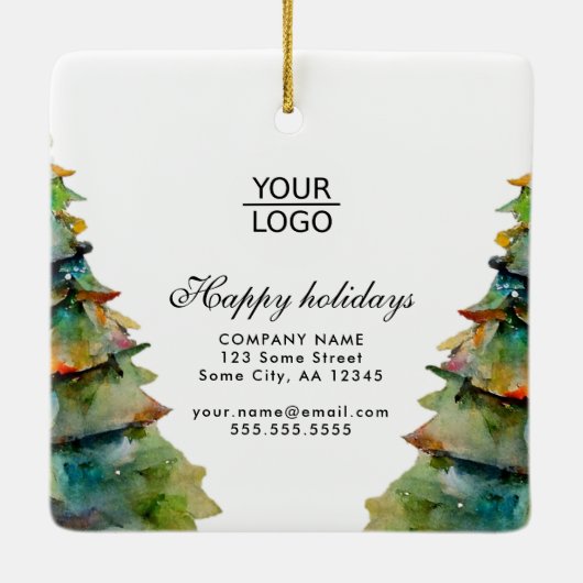 Hinzufügen von Logo-benutzerdefinierten Text Weihn Keramikornament (Rückseite)