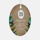 Hinzufügen von Logo-benutzerdefinierten Text Weihn Ornament Aus Metall (Vorderseite Rechts)