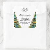 Hinzufügen von Logo-benutzerdefinierten Text Weihn Quadratischer Aufkleber (Tasche)