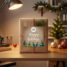 Hinzufügen von Logo-benutzerdefinierten Text Weihn Quadratischer Aufkleber