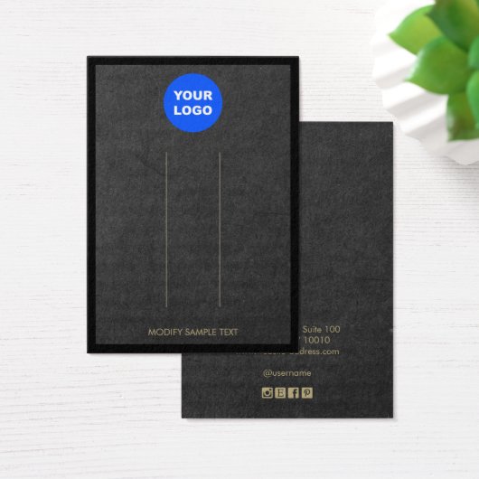 Hinzufügen von Logo-Black Kraft-Border-Haarschnitt (Schreibtisch)