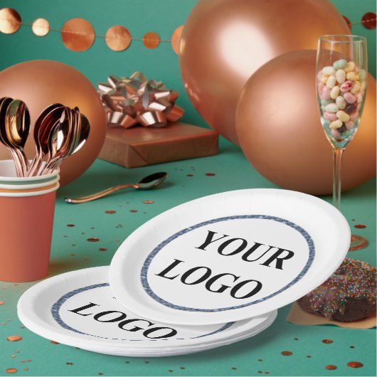HINZUFÜGEN VON LOGO-Brautparty-Tellern Rosa grün Pappteller (Multi)