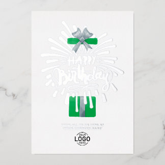 Hinzufügen von Logo-Grünen Geschenk Fireworks Busi Folieneinladung
