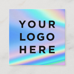 Hinzufügen von Logo-Holographic Square-Visitenkar Quadratische Visitenkarte