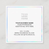 Hinzufügen von Logo-Holographic Square-Visitenkart Quadratische Visitenkarte (Rückseite)