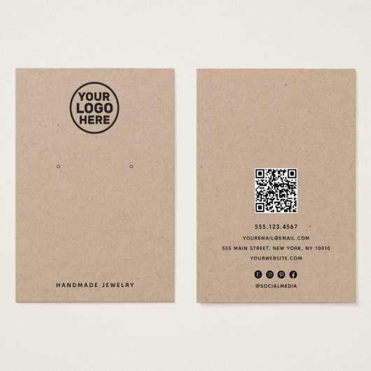 Hinzufügen von Logo-Kraft-Ohrring-Anzeiger QR-Code (Vorne & Hinten)