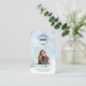 Hinzufügen von Logo-QR-Code Mitarbeiter-Foto Holog Visitenkarte (Stehend Vorderseite)