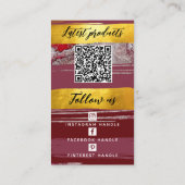 Hinzufügen von Logo QR Code & Social Media Bordeau Visitenkarte (Rückseite)