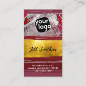 Hinzufügen von Logo QR Code & Social Media Bordeau Visitenkarte (Vorderseite)