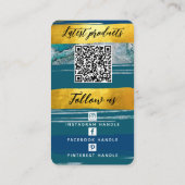 Hinzufügen von Logo QR Code & Social Media Gold Ja Visitenkarte (Rückseite)