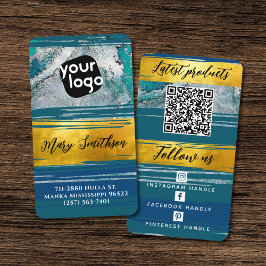 Hinzufügen von Logo QR Code & Social Media Gold Ja Visitenkarte