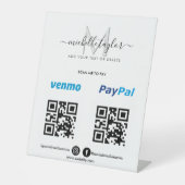 Hinzufügen von Logo-Scan, um Venmo PayPal QR-Code Sockelschild (Vorderseite)
