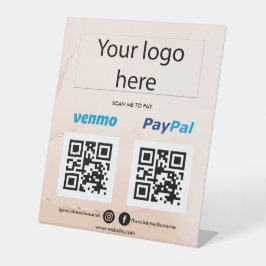 Hinzufügen von Logo-Scan zur Bezahlung von Venmo P Sockelschild