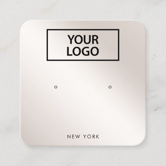 Hinzufügen von Logo Script Champagne Gold Gradient Quadratische Visitenkarte (Vorderseite)