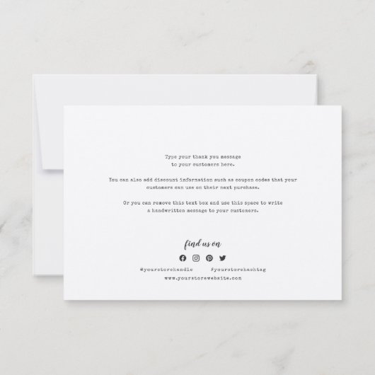 Hinzufügen von Logo-Script und Schreibmaschine Kra Dankeskarte (Rückseite)