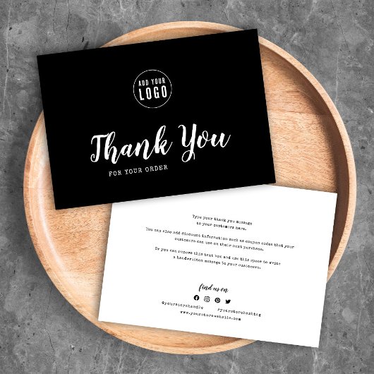 Hinzufügen von Logo-Skript und Schreibmaschine Dan Dankeskarte