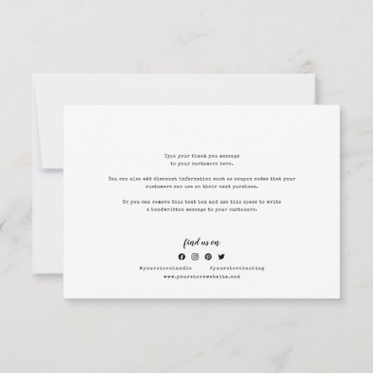 Hinzufügen von Logo-Skript und Schreibmaschine Dan Dankeskarte (Rückseite)