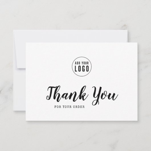 Hinzufügen von Logo-Skript und Schreibmaschine Dan Dankeskarte (Vorderseite)