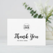 Hinzufügen von Logo-Skript und Schreibmaschine Dan Dankeskarte (Stehend Vorderseite)